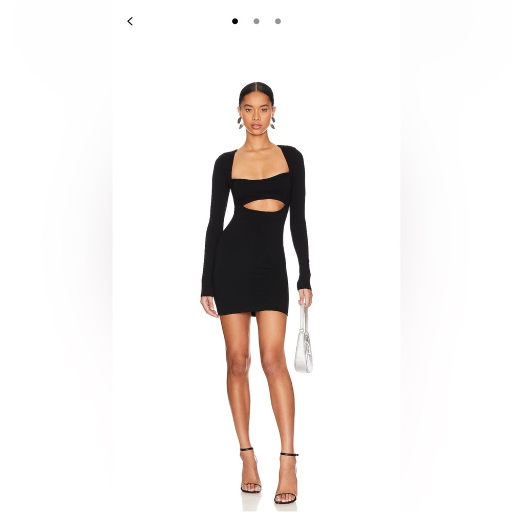 AFRM Black Long Sleeve Cut-Out Dress